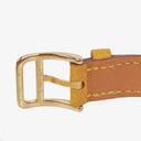 Hermes Kelly Brown Courchevel Leather Gold Plated Watch