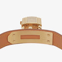 Hermes Kelly Brown Courchevel Leather Gold Plated Watch
