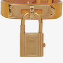 Hermes Kelly Brown Courchevel Leather Gold Plated Watch