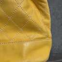 Chanel Yellow Lambskin Bucket Bag With Contrast Stitching And Drawstring, 2005-2006