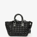 Balenciaga Black Braided Varnished XS Bistro Basket Bag