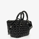 Balenciaga Black Braided Varnished XS Bistro Basket Bag