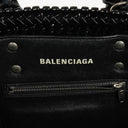 Balenciaga Black Braided Varnished XS Bistro Basket Bag