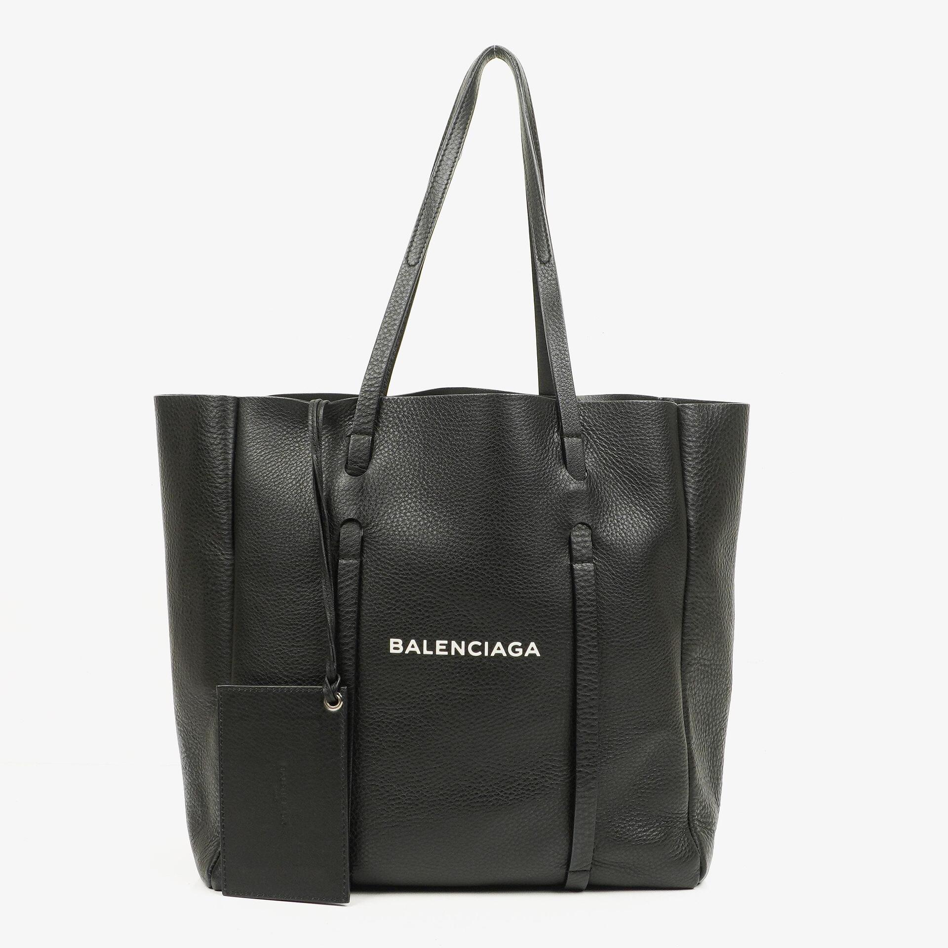 Balenciaga Black Pebbled Calfskin Medium Everyday Tote Bag