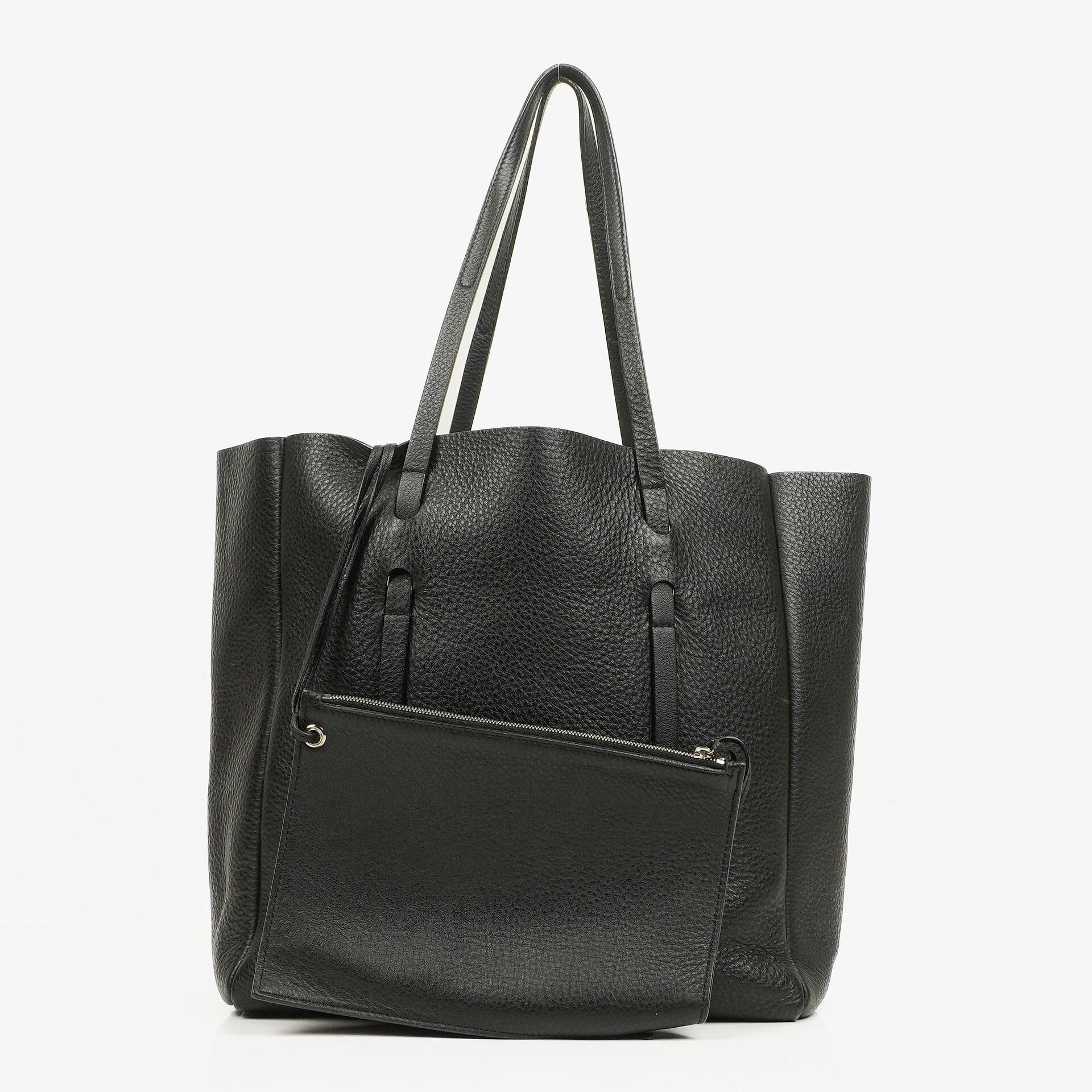 Balenciaga Black Pebbled Calfskin Medium Everyday Tote Bag