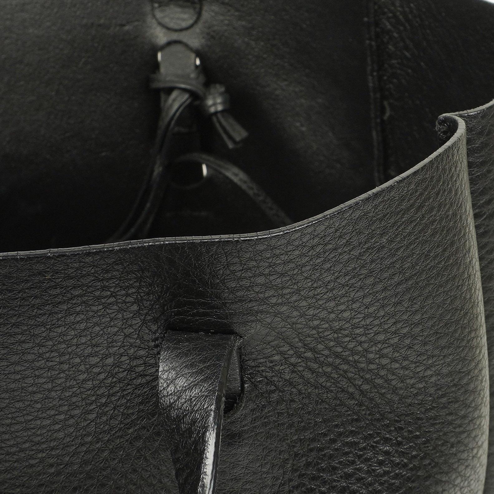 Balenciaga Black Pebbled Calfskin Medium Everyday Tote Bag