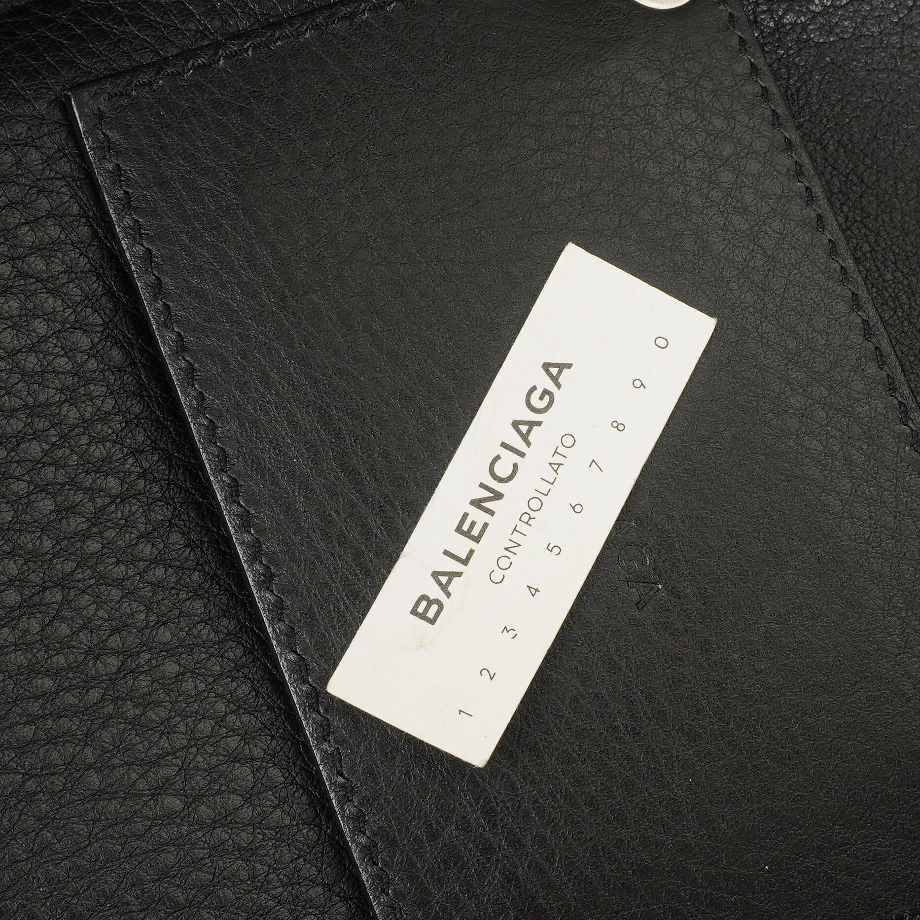 Balenciaga Black Pebbled Calfskin Medium Everyday Tote Bag