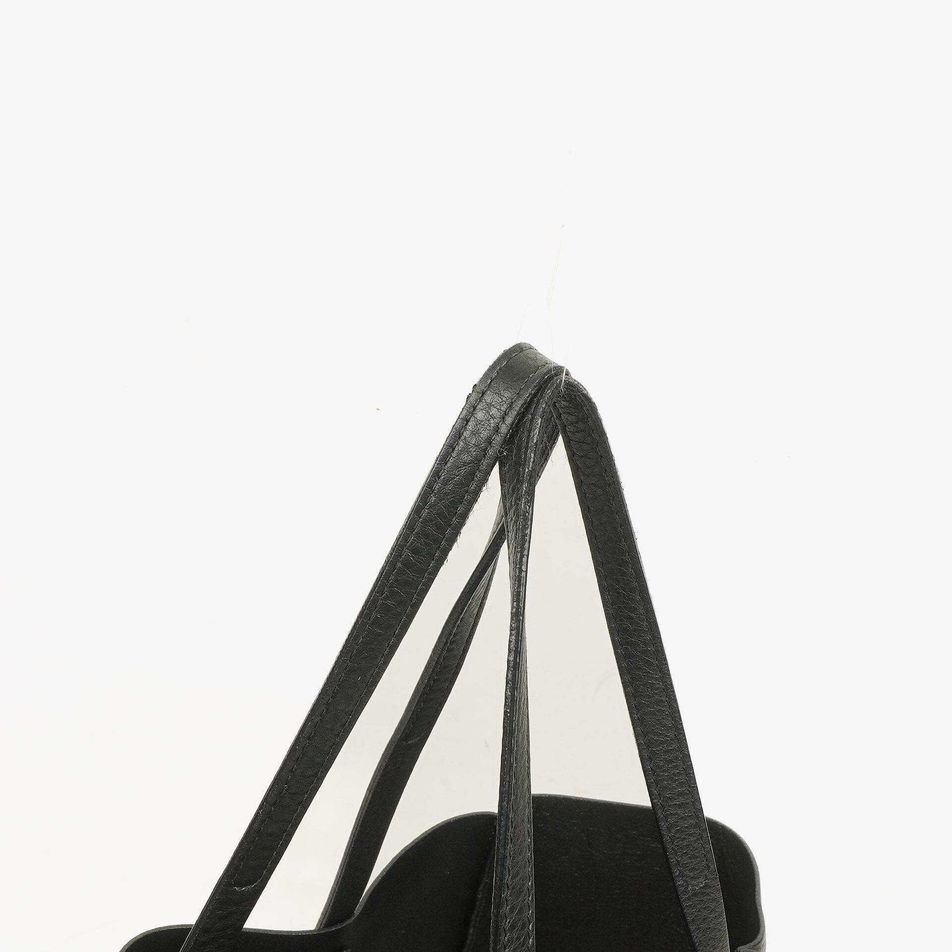 Balenciaga Black Pebbled Calfskin Medium Everyday Tote Bag