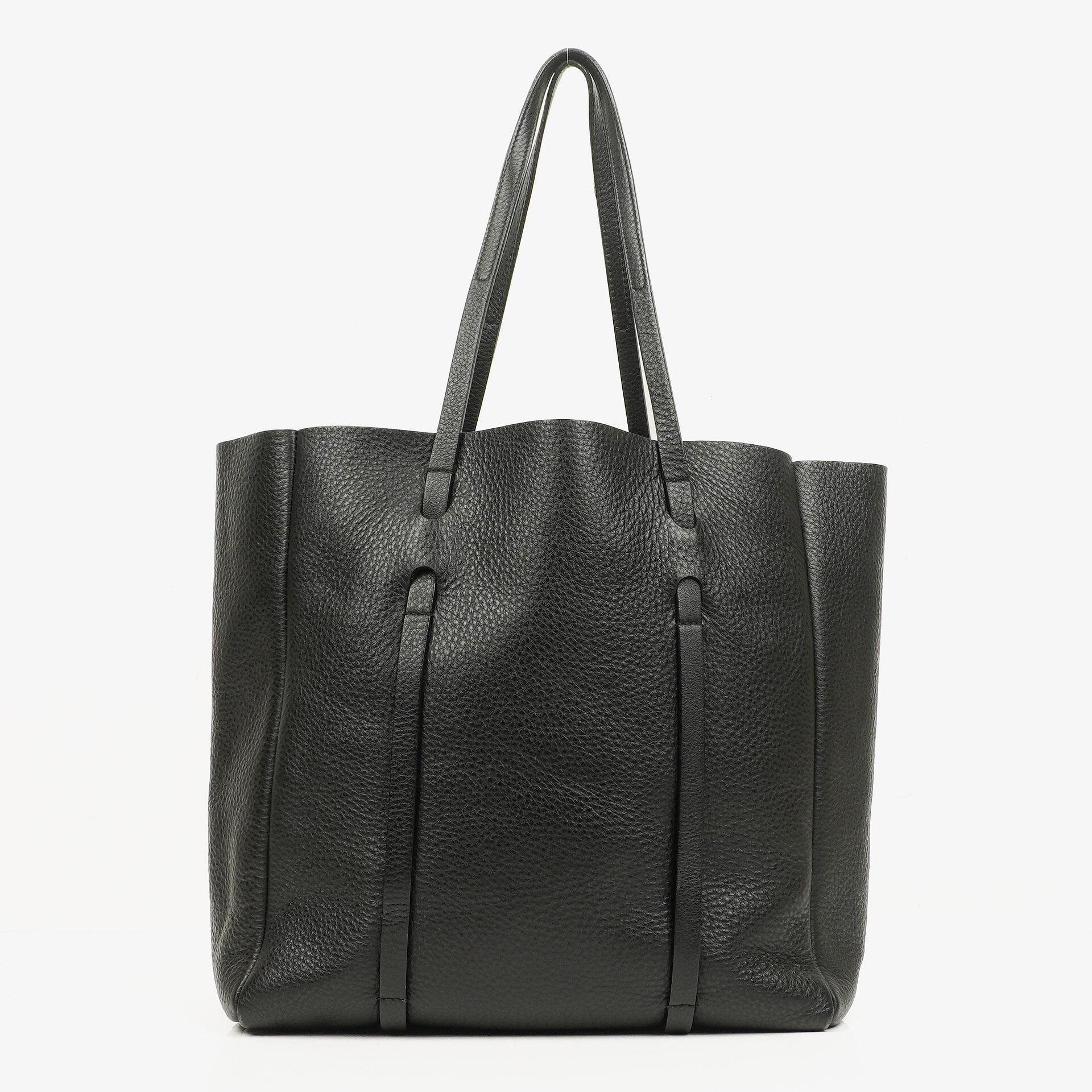 Balenciaga Black Pebbled Calfskin Medium Everyday Tote Bag