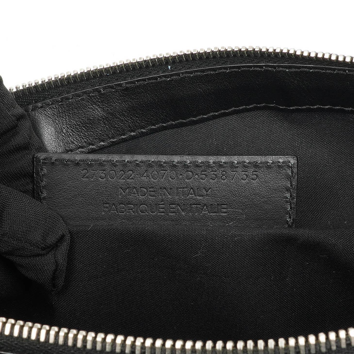 Balenciaga Classic Hardware Leather and Nylon Clip Clutch
