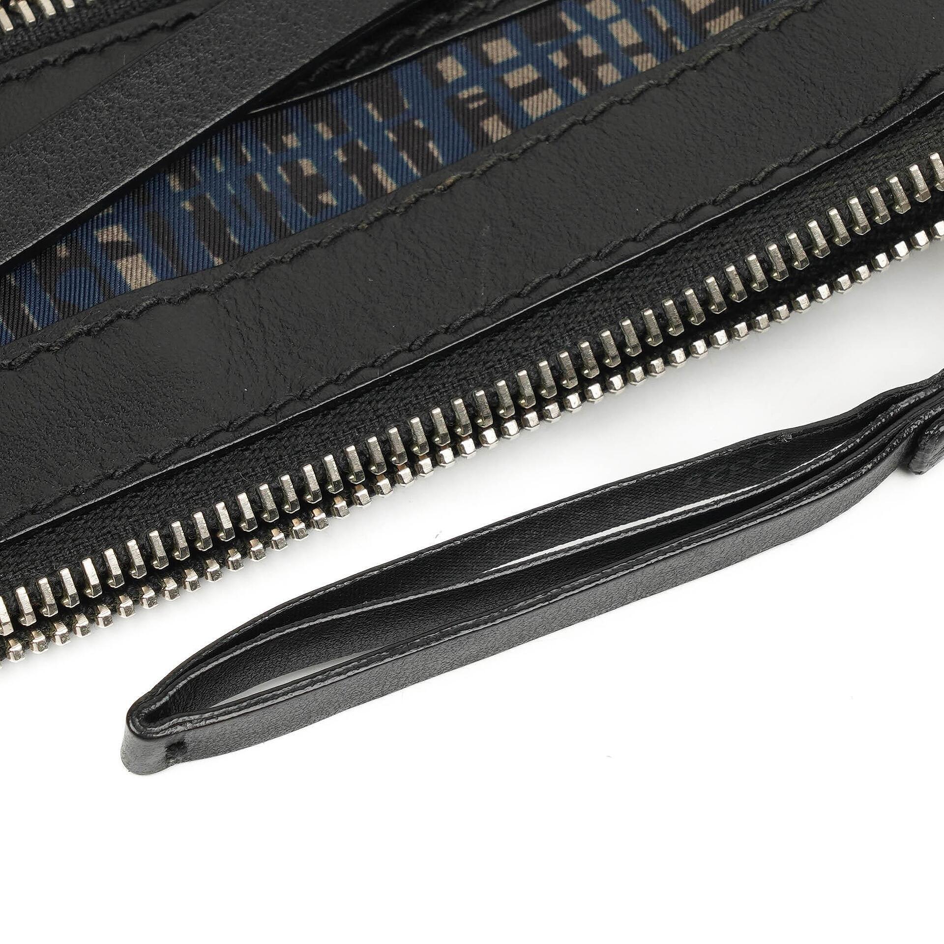 Balenciaga Classic Hardware Leather and Nylon Clip Clutch