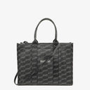 Balenciaga Coated Canvas BB Monogram Hardware Black White Tote Bag