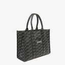 Balenciaga Coated Canvas BB Monogram Hardware Black White Tote Bag