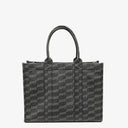 Balenciaga Coated Canvas BB Monogram Hardware Black White Tote Bag