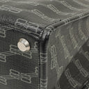 Balenciaga Coated Canvas BB Monogram Hardware Black White Tote Bag