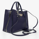 Balenciaga Mini Papier A4 Calfskin Leather Navy Blue Tote Bag