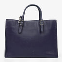 Balenciaga Mini Papier A4 Calfskin Leather Navy Blue Tote Bag