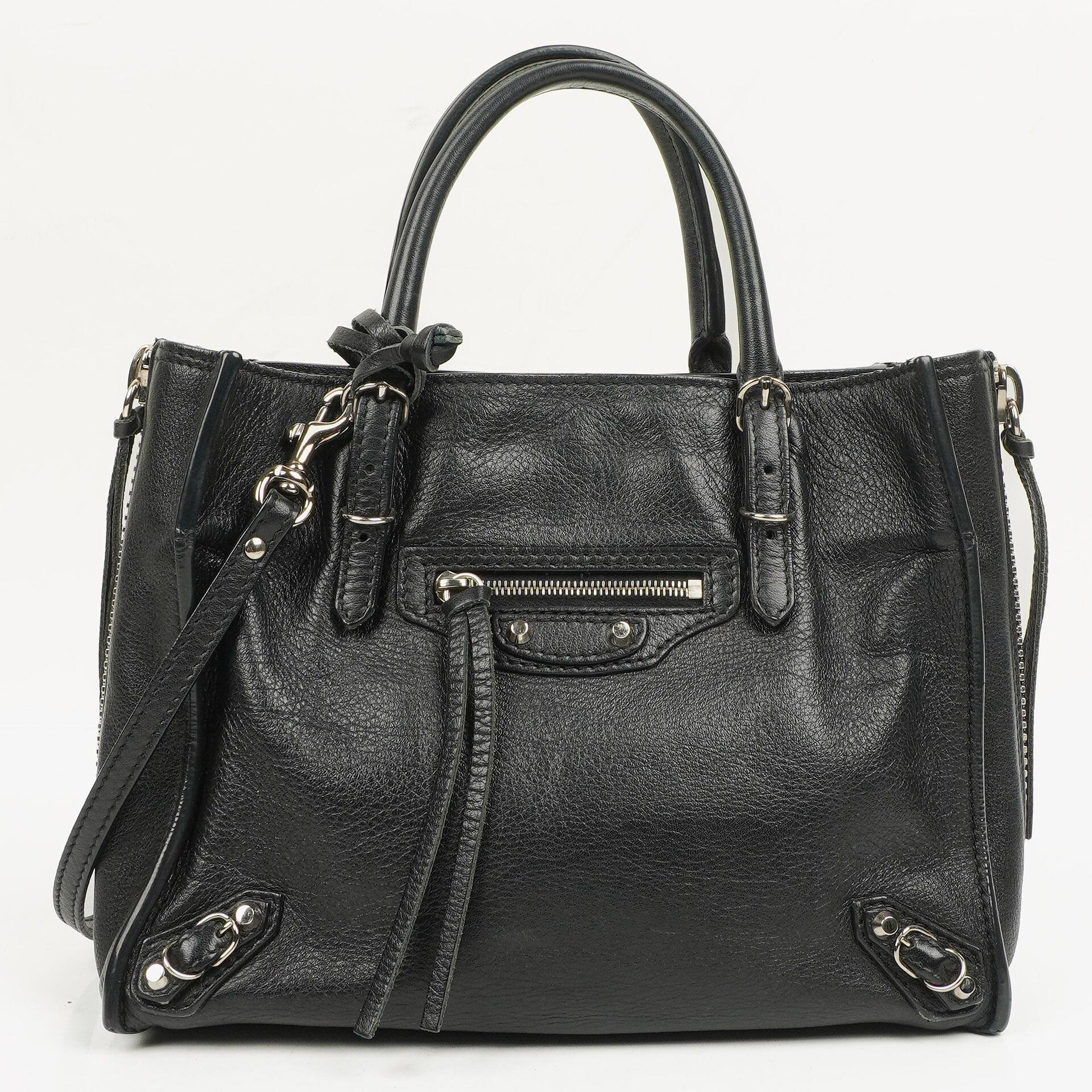 Balenciaga Mini Papier A4 Magnet Calfskin Leather Tote Bag