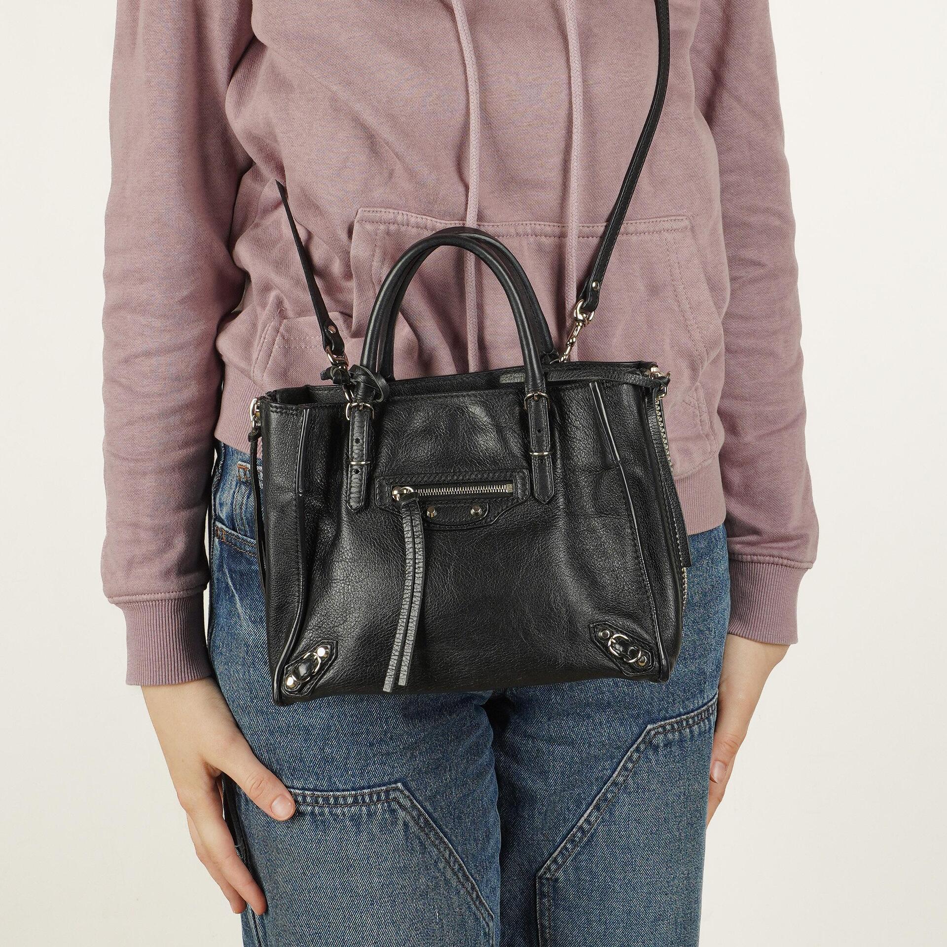 Balenciaga Mini Papier A4 Magnet Calfskin Leather Tote Bag