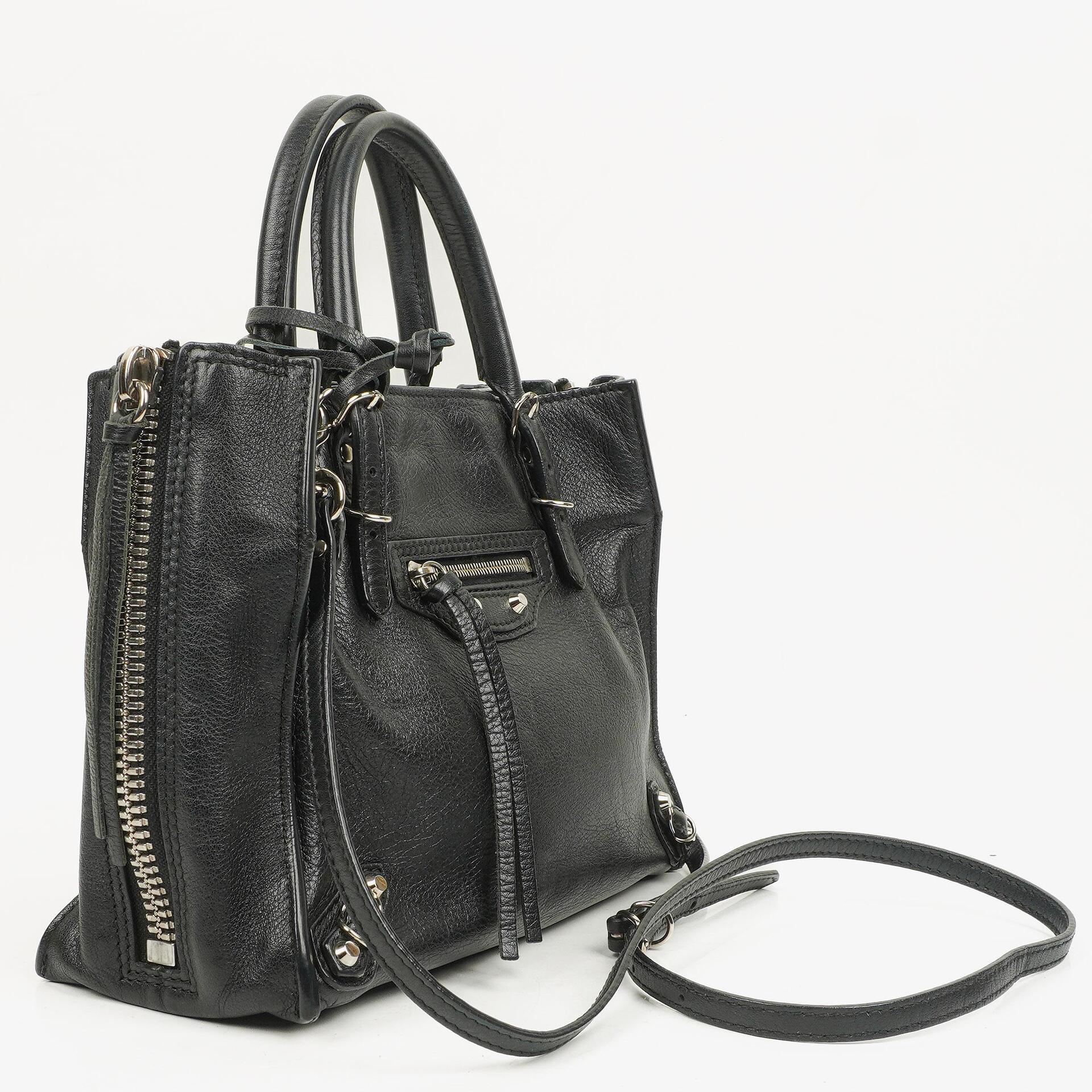 Balenciaga Mini Papier A4 Magnet Calfskin Leather Tote Bag