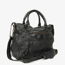 Balenciaga Motorcycle Velo Black Lambskin Shoulder Bag
