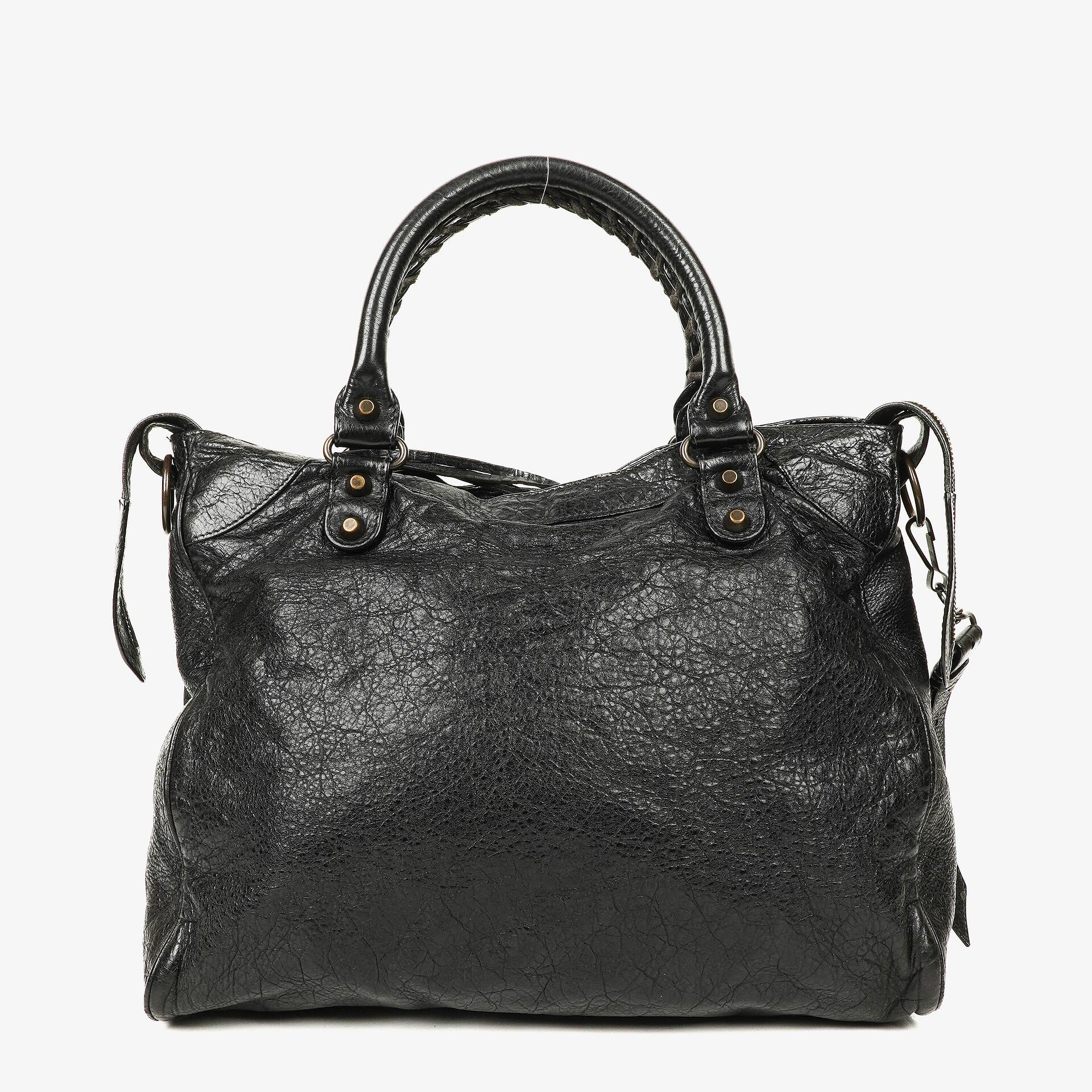 Balenciaga Motorcycle Velo Black Lambskin Shoulder Bag