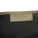 Balenciaga Navy Cabas Small Green Calfskin Cotton Canvas Bag