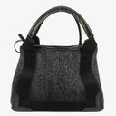 Balenciaga Navy Cabas XS Washed Black Denim Fabric Satin Calfskin Bag