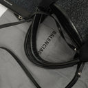 Balenciaga Navy Cabas XS Washed Black Denim Fabric Satin Calfskin Bag