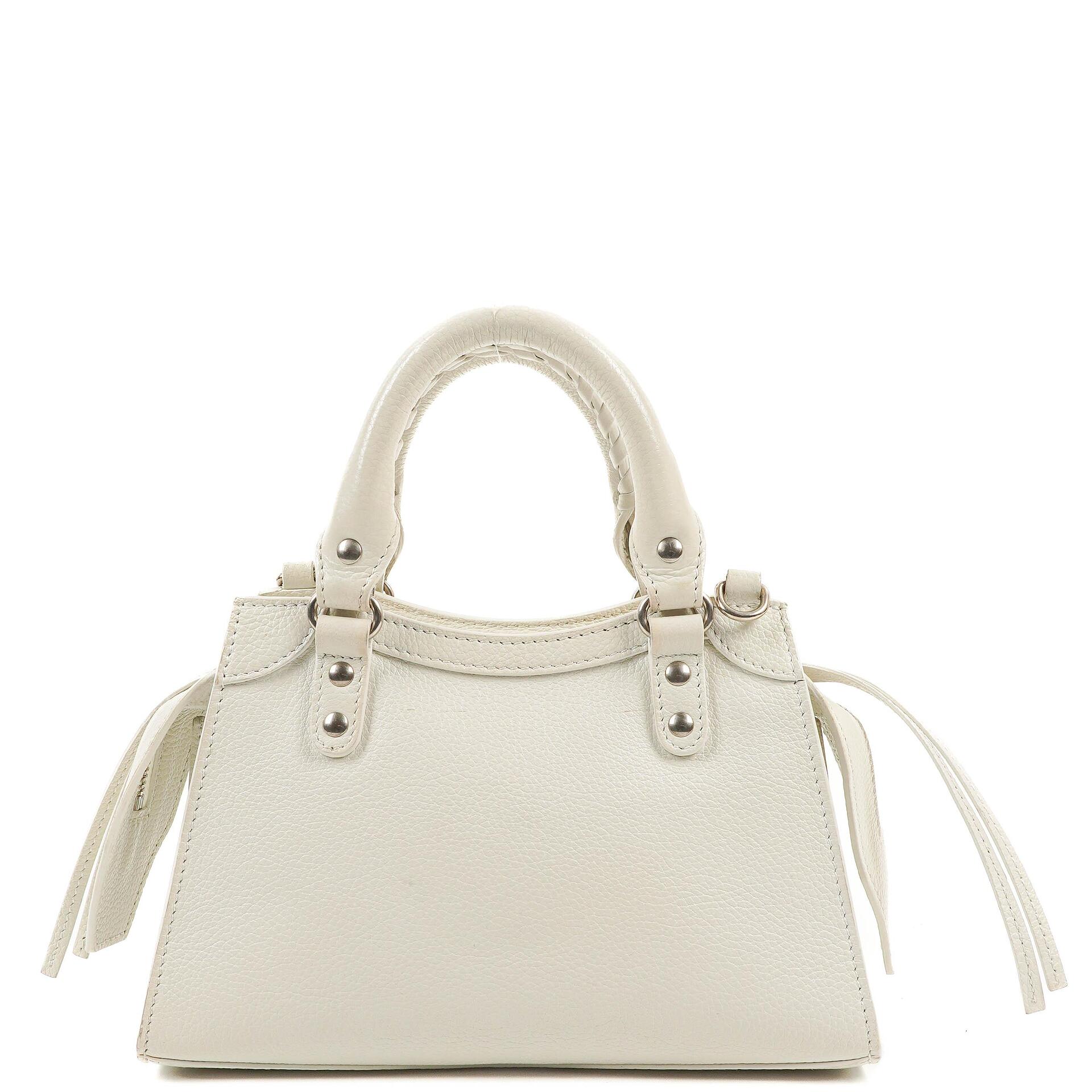Balenciaga Neo Classic Grained Calfskin White Leather City Mini Bag