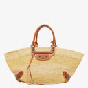 Balenciaga Panier Raffia Woven Large Brown Leather Tote Bag