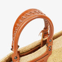 Balenciaga Panier Raffia Woven Large Brown Leather Tote Bag