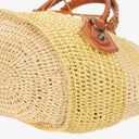 Balenciaga Panier Raffia Woven Large Brown Leather Tote Bag