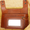 Balenciaga Panier Raffia Woven Large Brown Leather Tote Bag