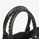 Balenciaga Woven Natural/Black Rafia Panier Tote Bag