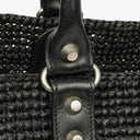 Balenciaga Woven Natural/Black Rafia Panier Tote Bag