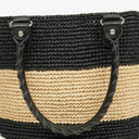 Balenciaga Woven Natural/Black Rafia Panier Tote Bag