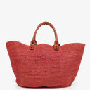 Balenciaga Woven Rafia And Leather Panier Tote Bag