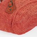 Balenciaga Woven Rafia And Leather Panier Tote Bag