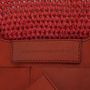 Balenciaga Woven Rafia And Leather Panier Tote Bag