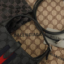 Balenciaga x Gucci Black/Grey Canvas/Leather The Hacker Project 1961 Mini Jackie Bag