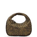 Bottega Veneta Aged Gold Nappa Intrecciato Mini Veneta Hobo Bag