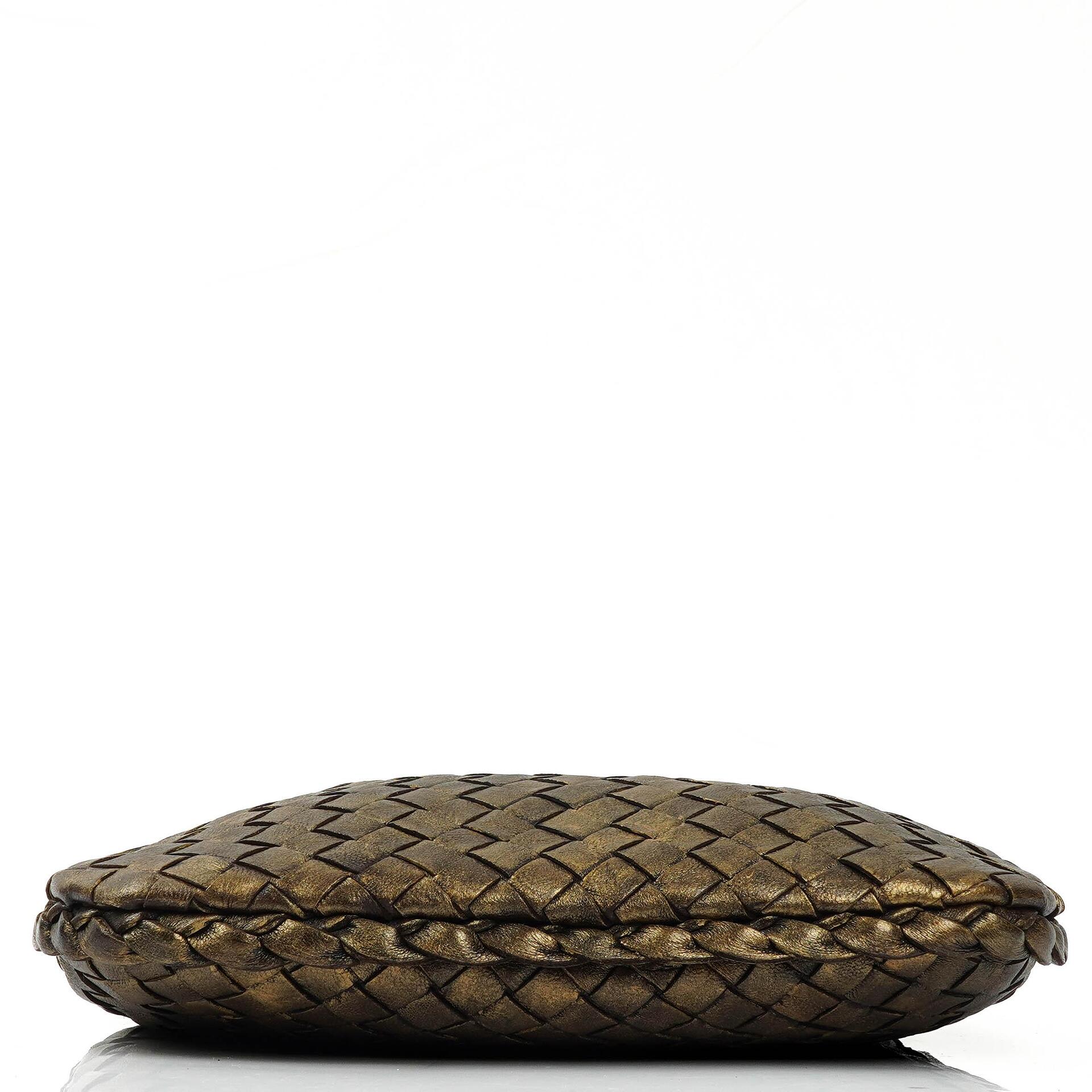 Bottega Veneta Aged Gold Nappa Intrecciato Mini Veneta Hobo Bag