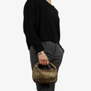 Bottega Veneta Aged Gold Nappa Intrecciato Mini Veneta Hobo Bag