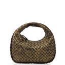 Bottega Veneta Aged Gold Nappa Intrecciato Mini Veneta Hobo Bag