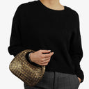 Bottega Veneta Aged Gold Nappa Intrecciato Mini Veneta Hobo Bag