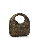 Bottega Veneta Aged Gold Nappa Intrecciato Mini Veneta Hobo Bag