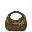 Bottega Veneta Aged Gold Nappa Intrecciato Mini Veneta Hobo Bag