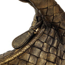 Bottega Veneta Aged Gold Nappa Intrecciato Mini Veneta Hobo Bag
