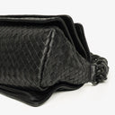 Bottega Veneta Black Intrecciato Leather Braided Handle Flap Shoulder Bag
